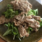 豚こま肉のマジソル炒めのせ水菜サラダ